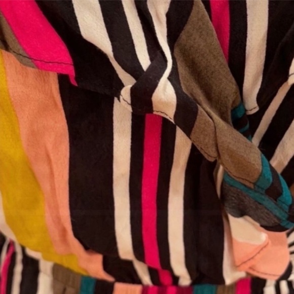 Express multi-colored striped spagetti strap retro mini dress - Picture 2 of 9